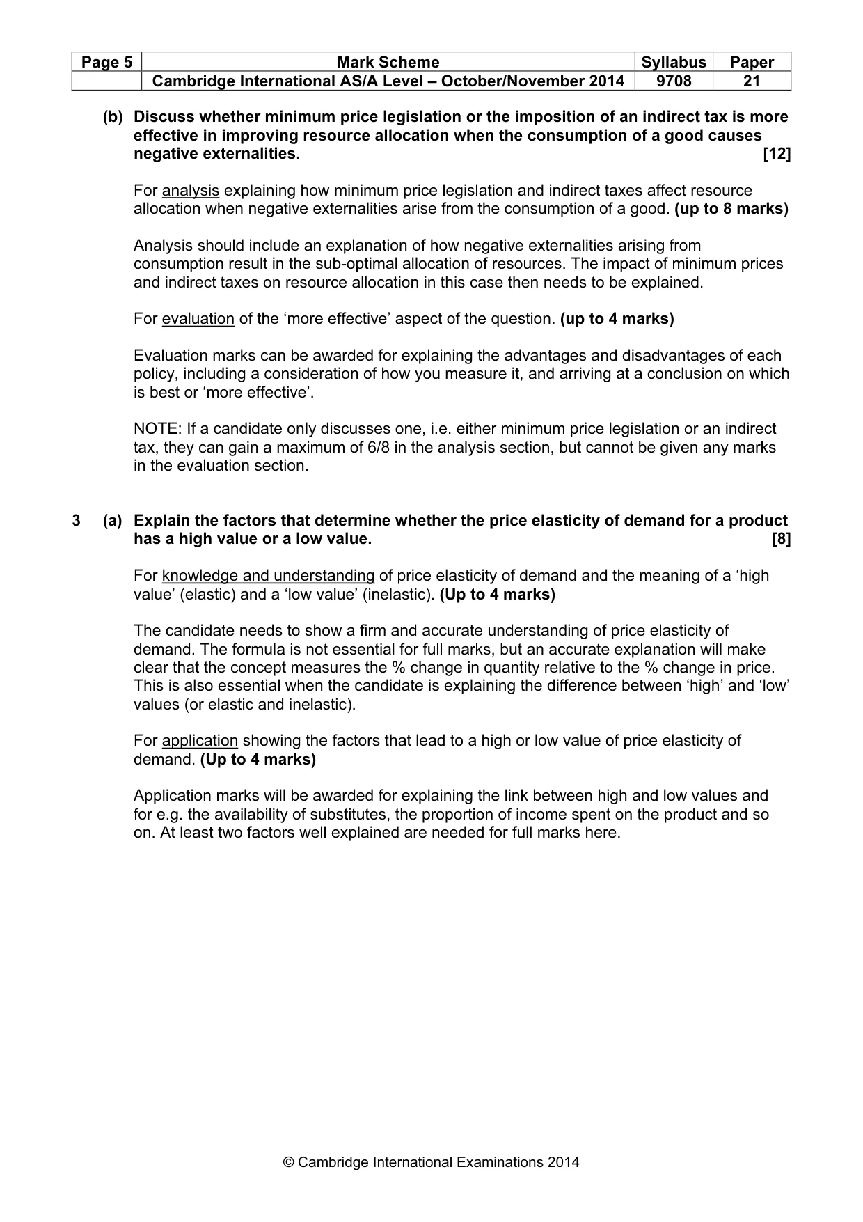 Mark scheme, page 5 of 7