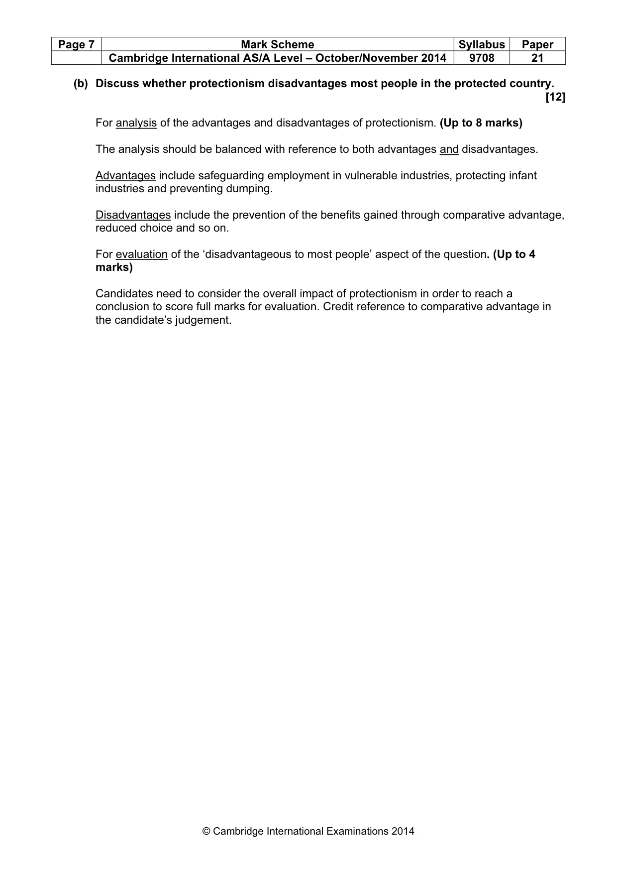 Mark scheme, page 7 of 7