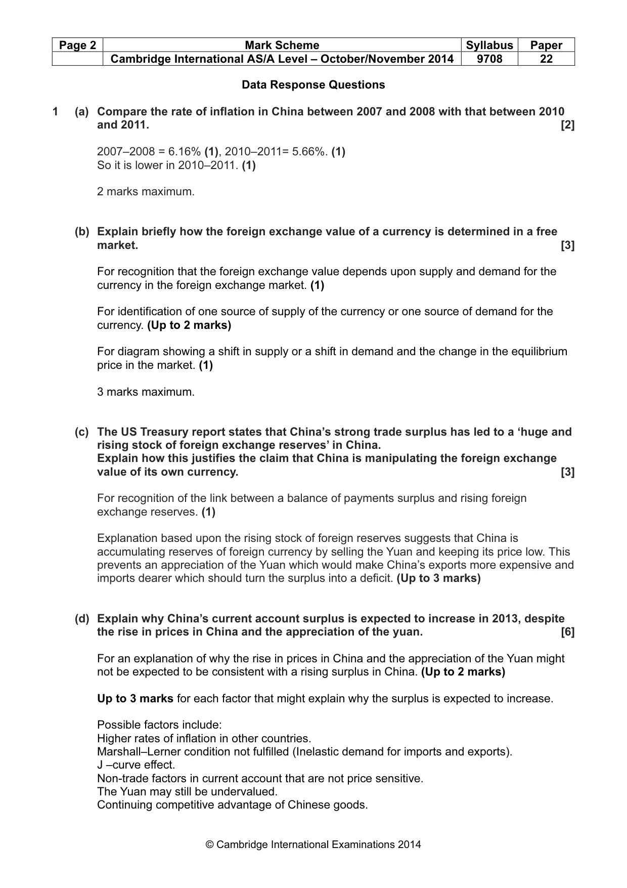 Mark scheme, page 2 of 6