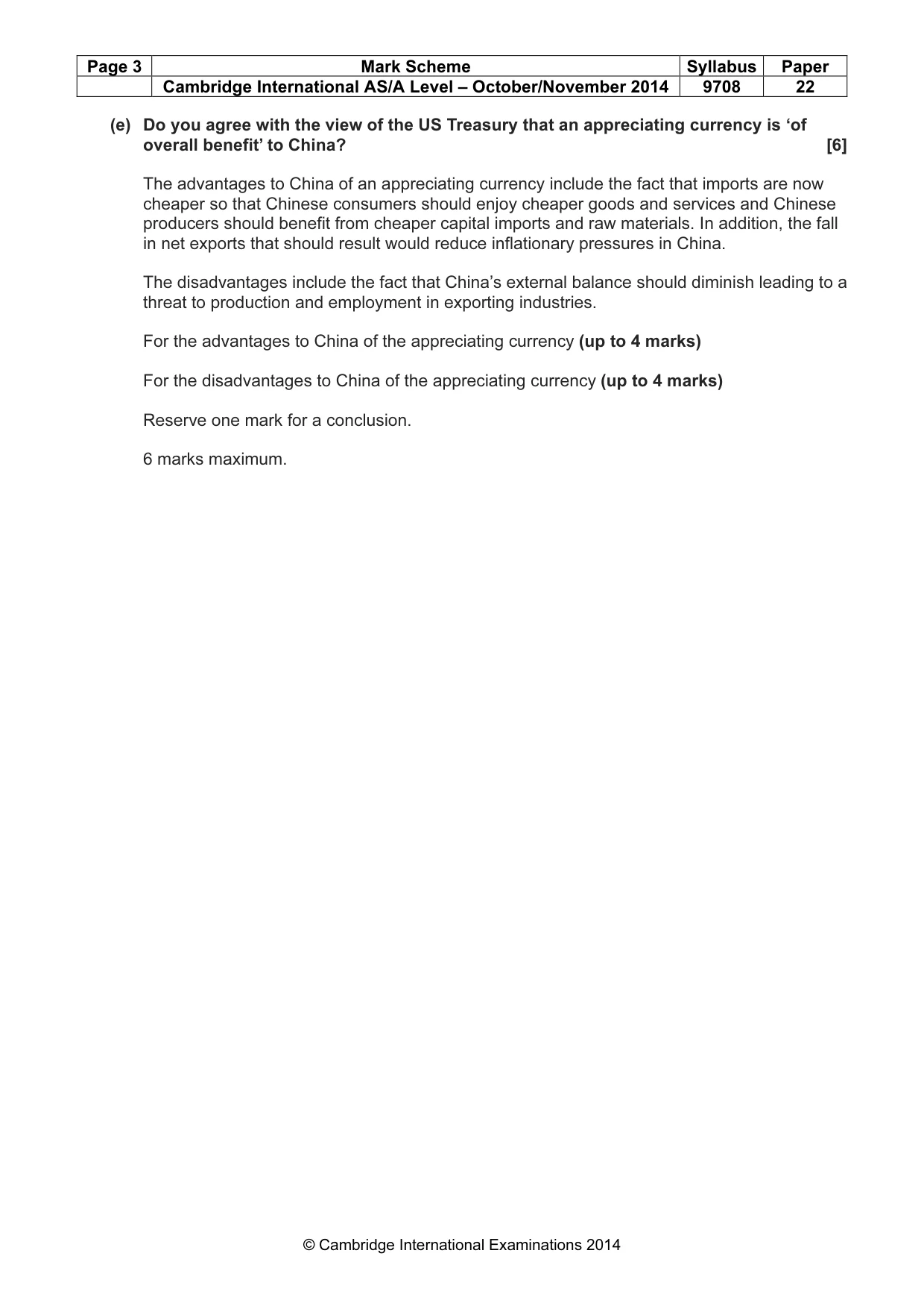 Mark scheme, page 3 of 6