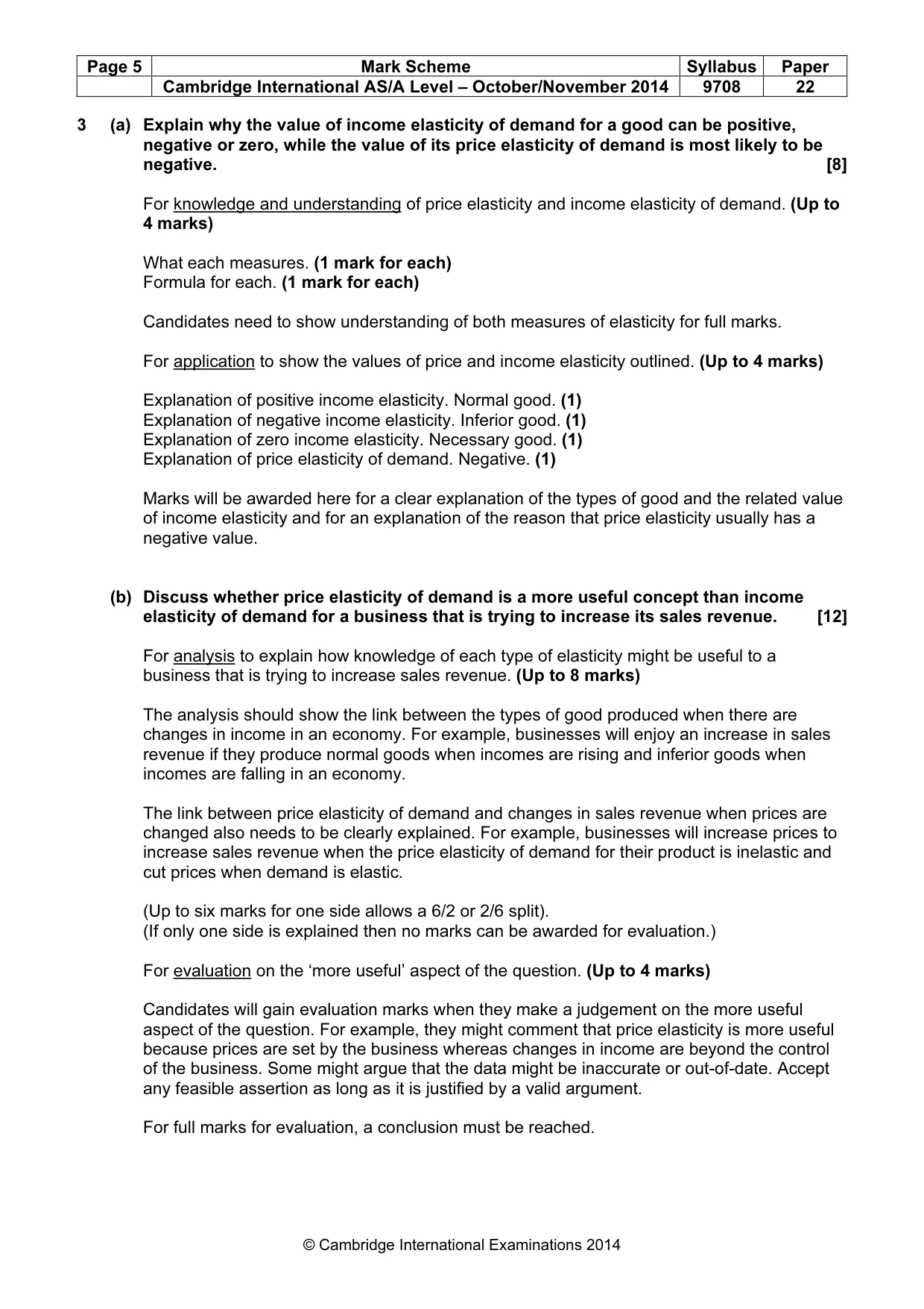 Mark scheme, page 5 of 6