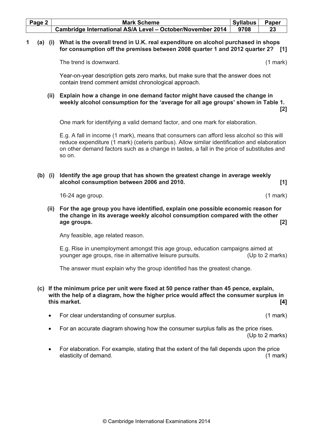 Mark scheme, page 2 of 6