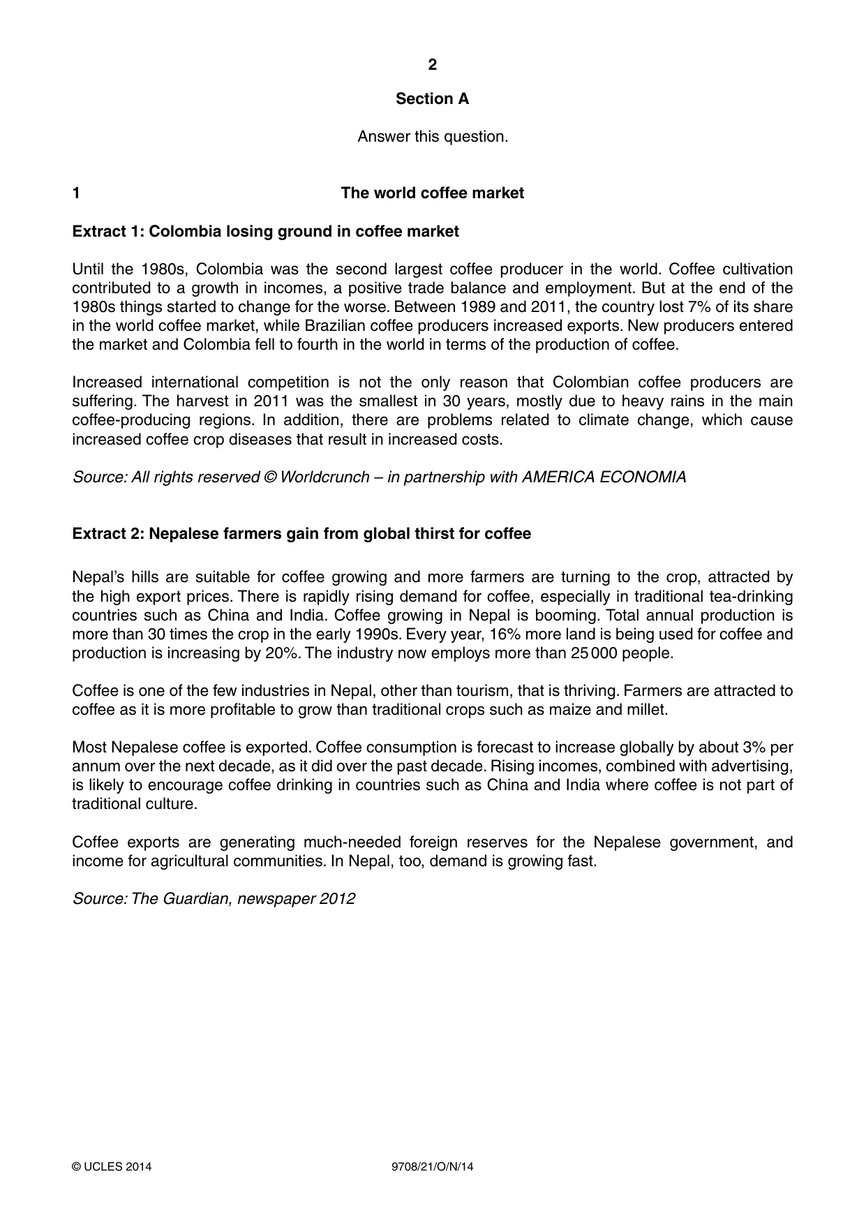 Cambridge A Level Economics 9708 2014 Oct/Nov Paper 2 · Variant 1 question paper, page 2 of 4