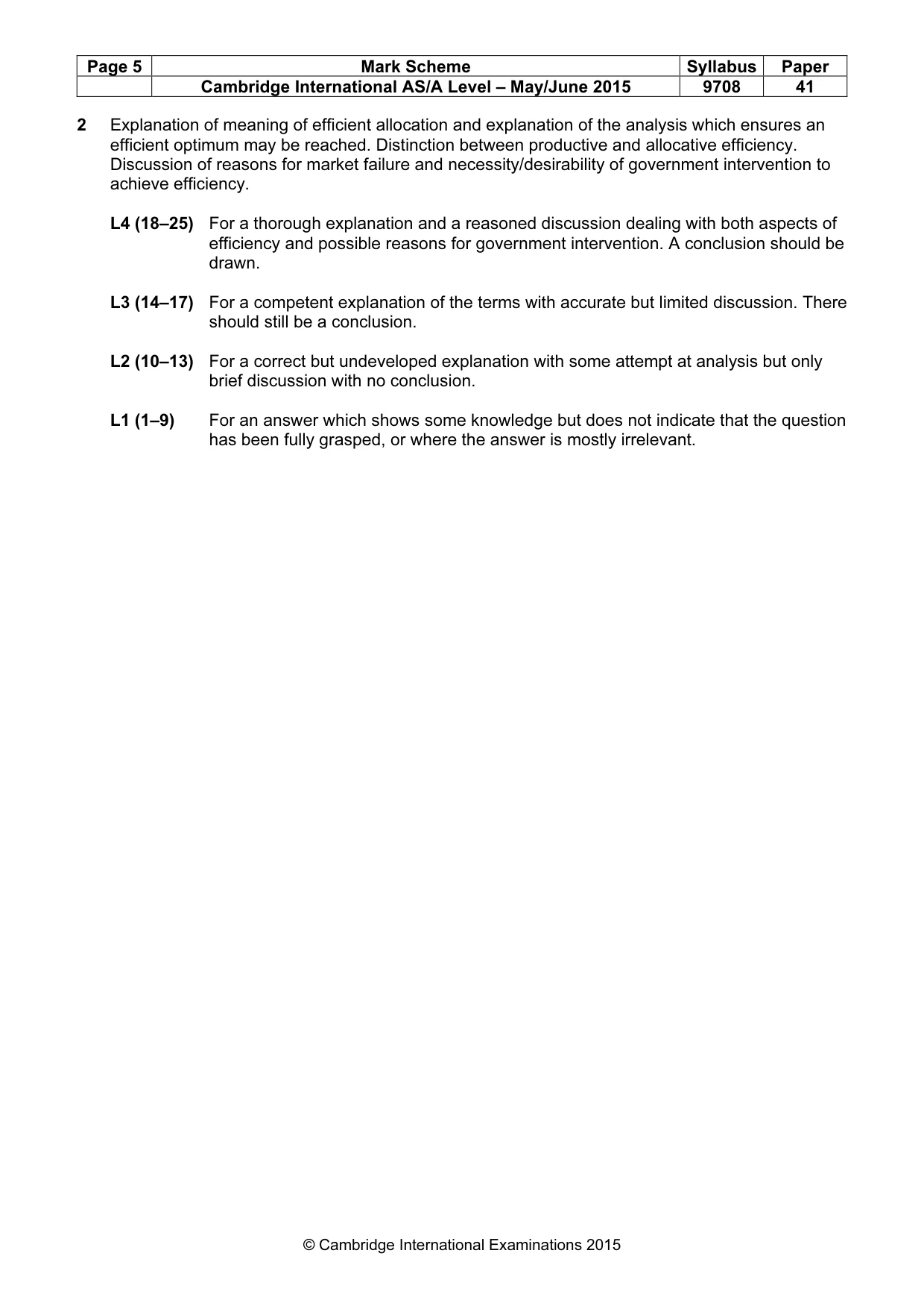 Mark scheme, page 5 of 10