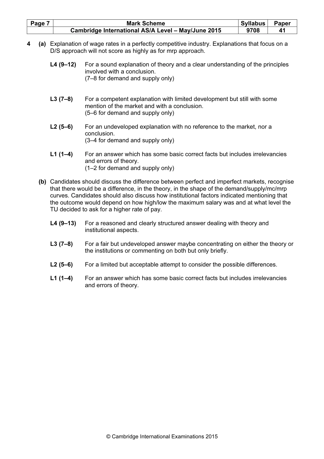 Mark scheme, page 7 of 10