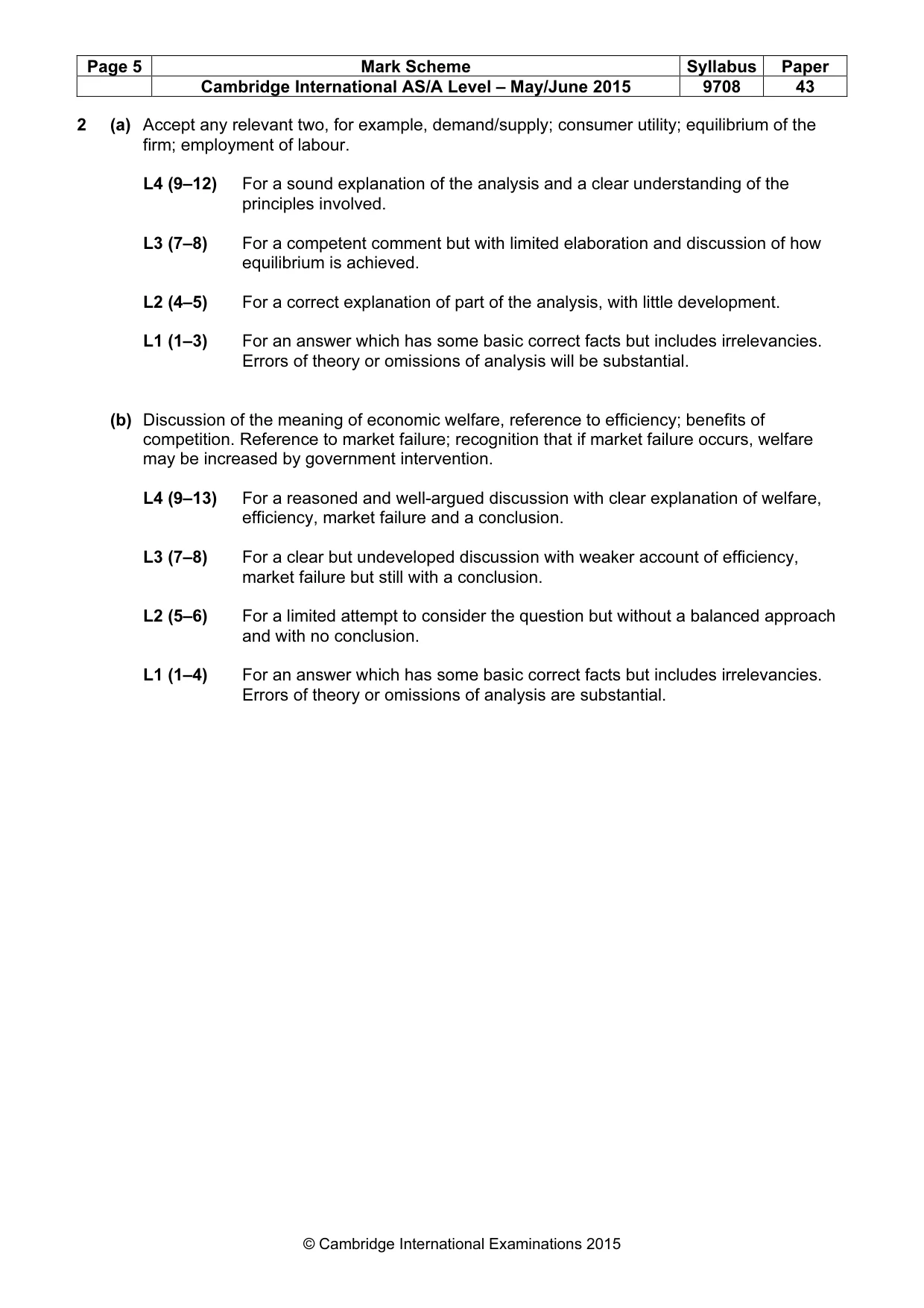Mark scheme, page 5 of 9