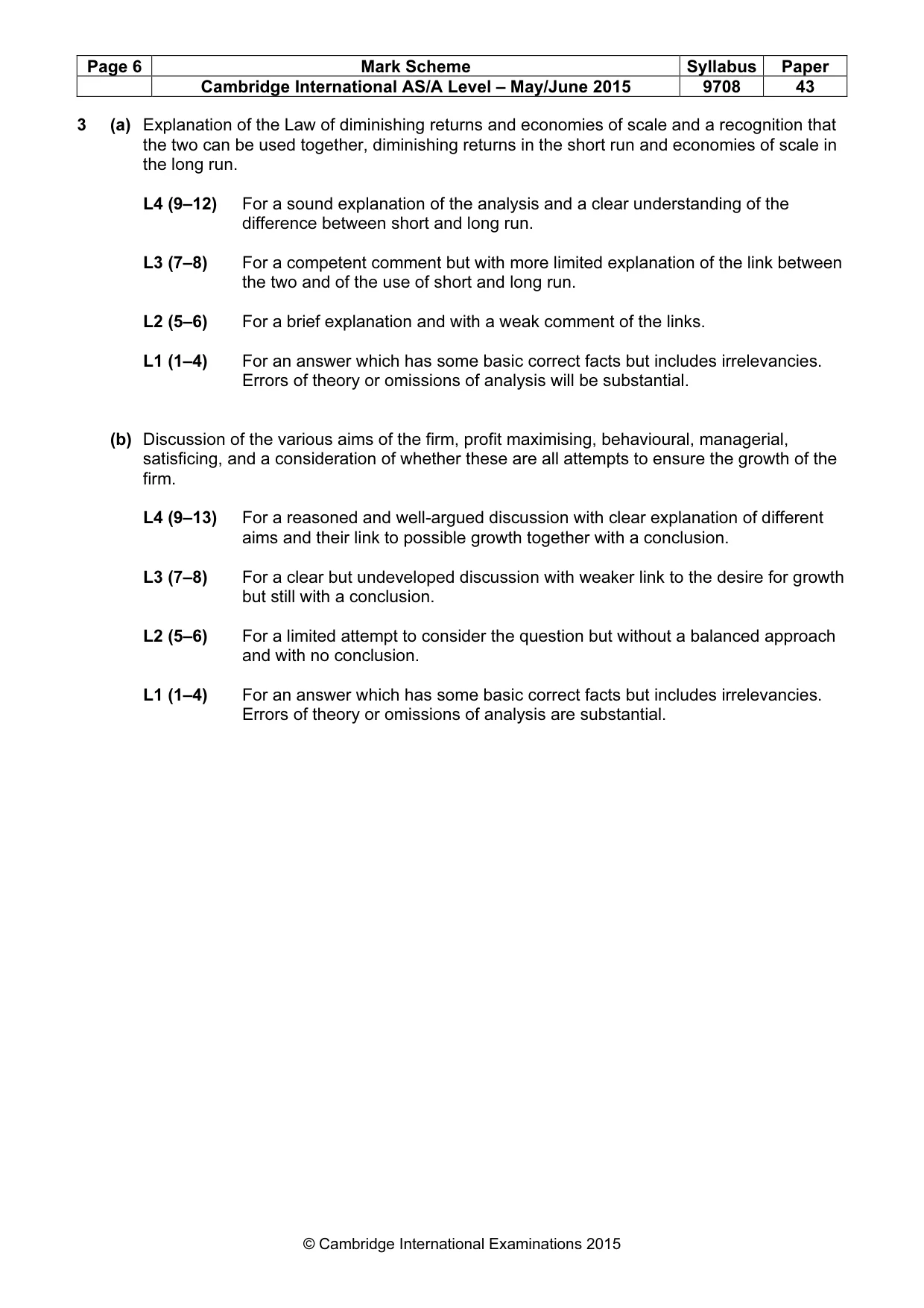 Mark scheme, page 6 of 9