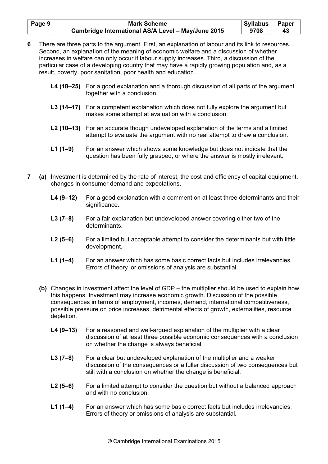 Mark scheme, page 9 of 9