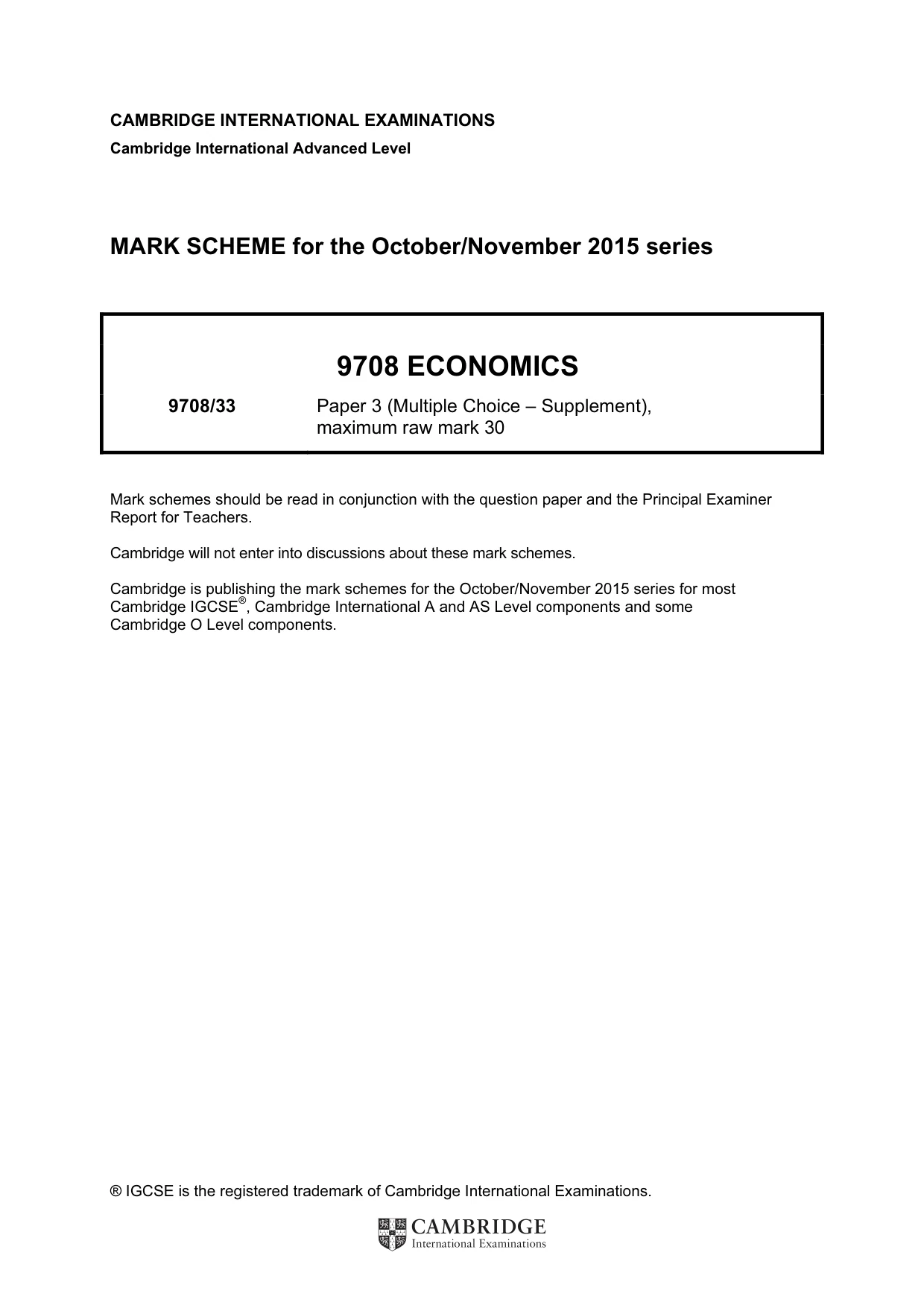 Mark scheme, page 1 of 2