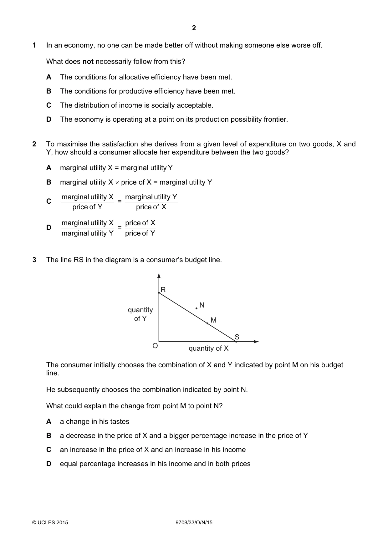 Cambridge A Level Economics 9708 2015 Oct/Nov Paper 3 · Variant 3 question paper, page 2 of 12