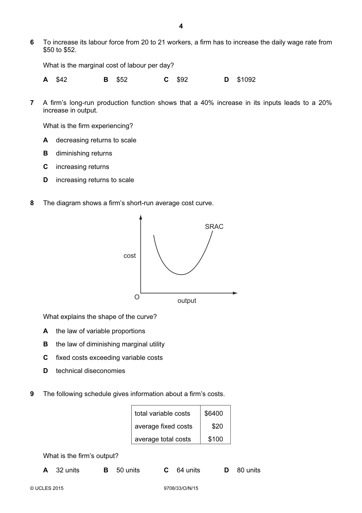 Cambridge A Level Economics 9708 2015 Oct/Nov Paper 3 · Variant 3 question paper, page 4 of 12