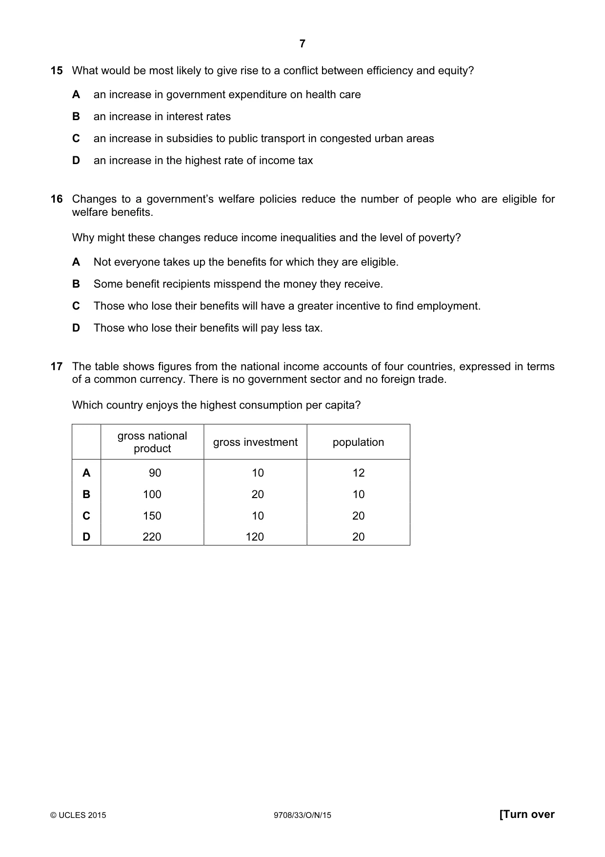 Cambridge A Level Economics 9708 2015 Oct/Nov Paper 3 · Variant 3 question paper, page 7 of 12