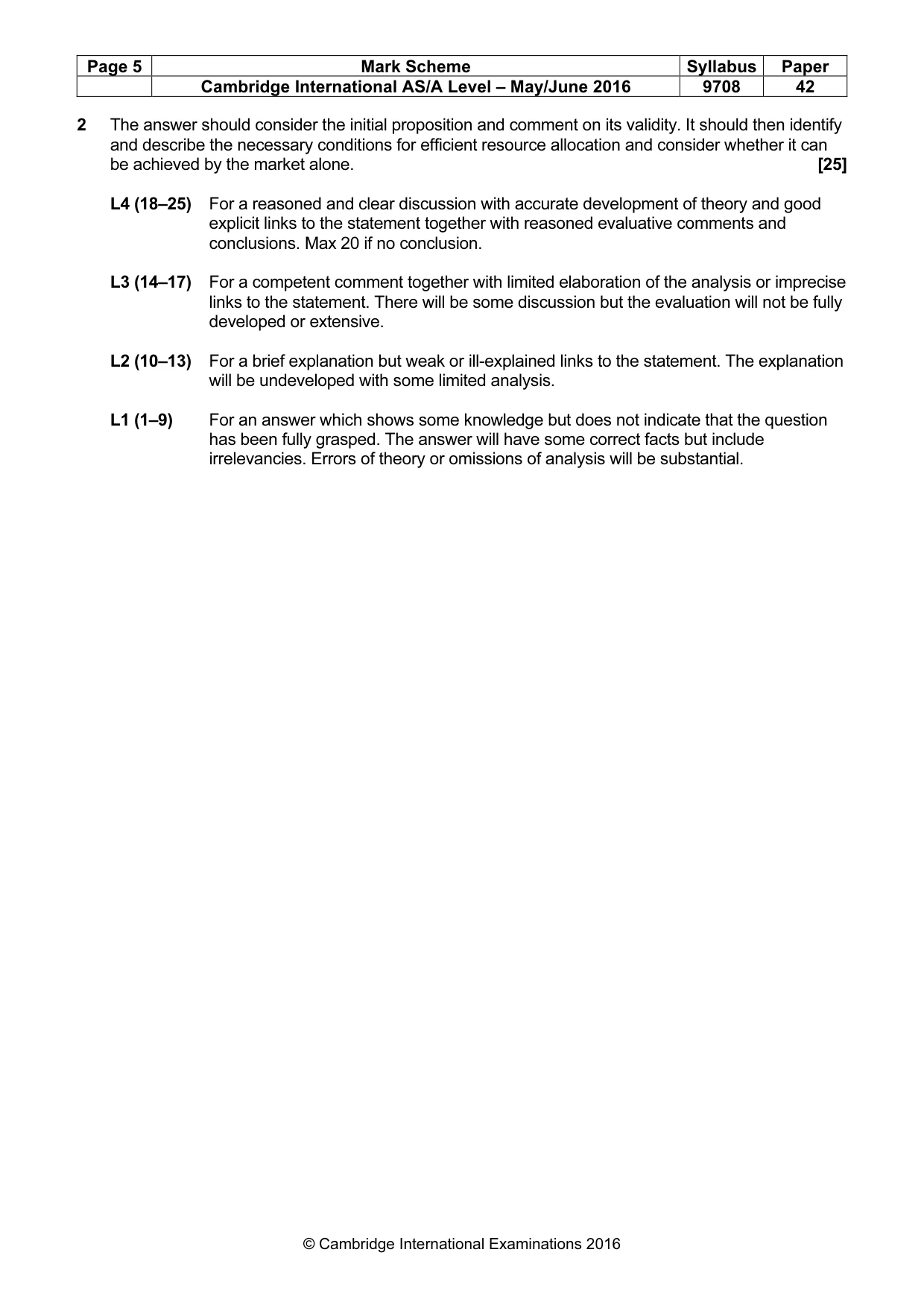 Mark scheme, page 5 of 10