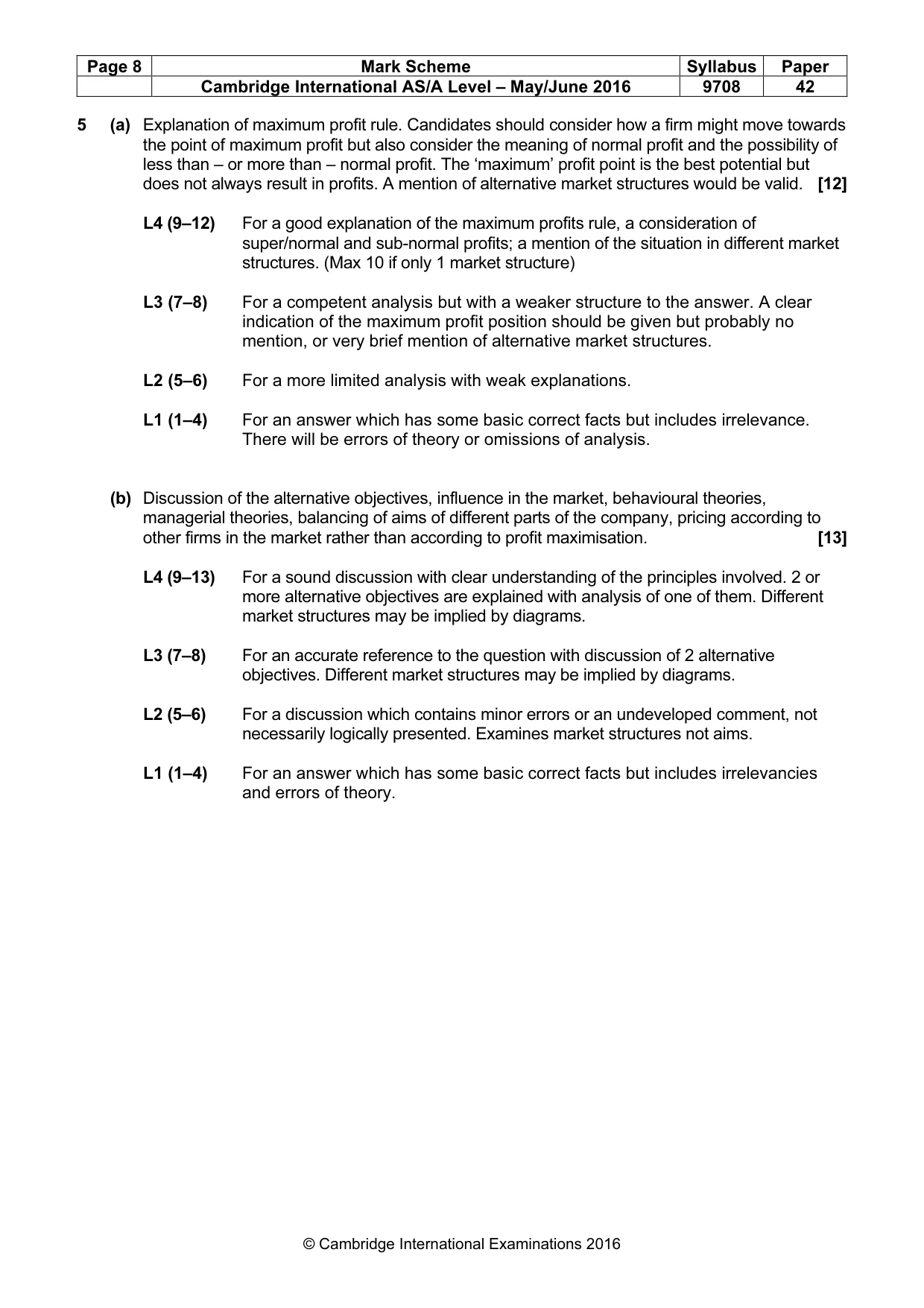 Mark scheme, page 8 of 10