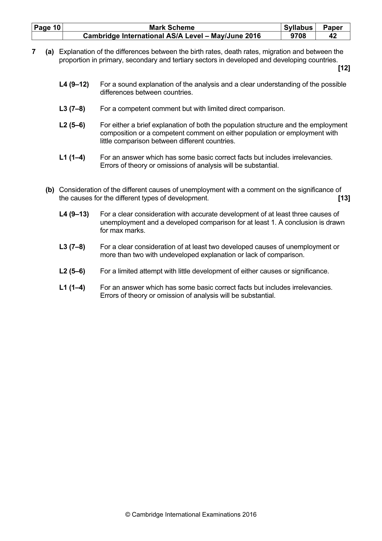 Mark scheme, page 10 of 10