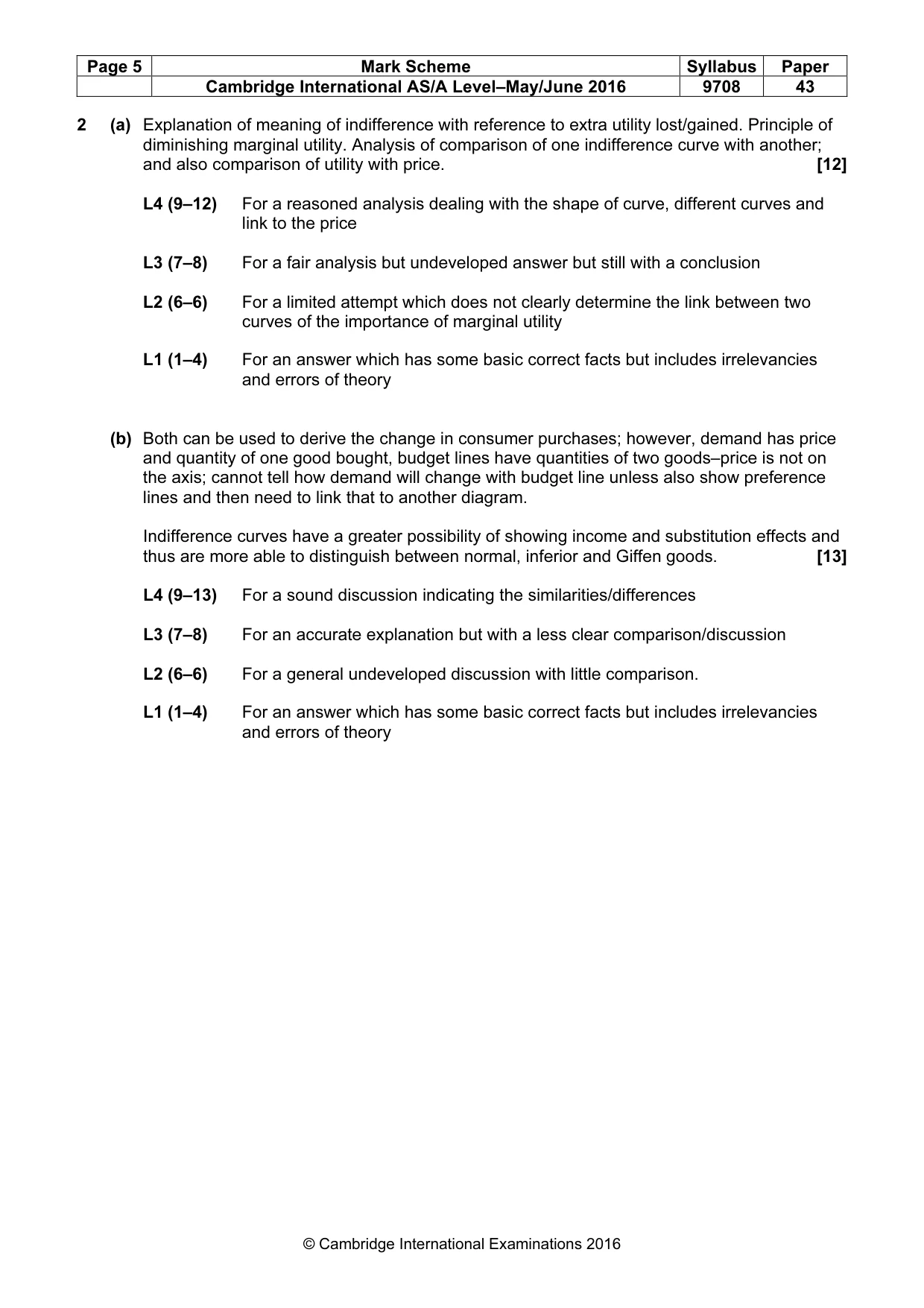 Mark scheme, page 5 of 10