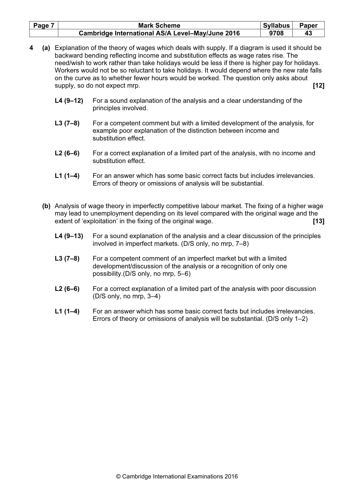 Mark scheme, page 7 of 10