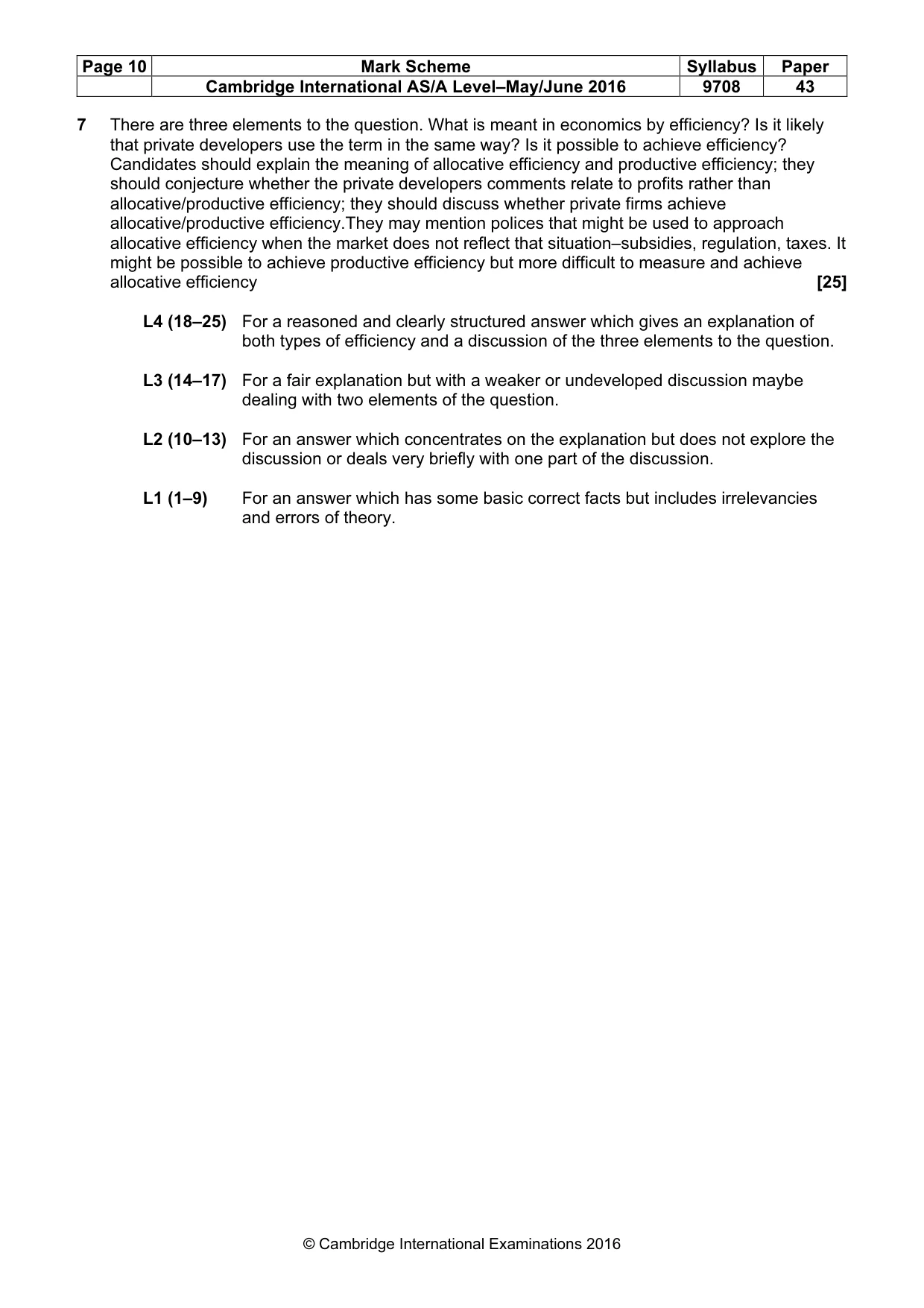 Mark scheme, page 10 of 10