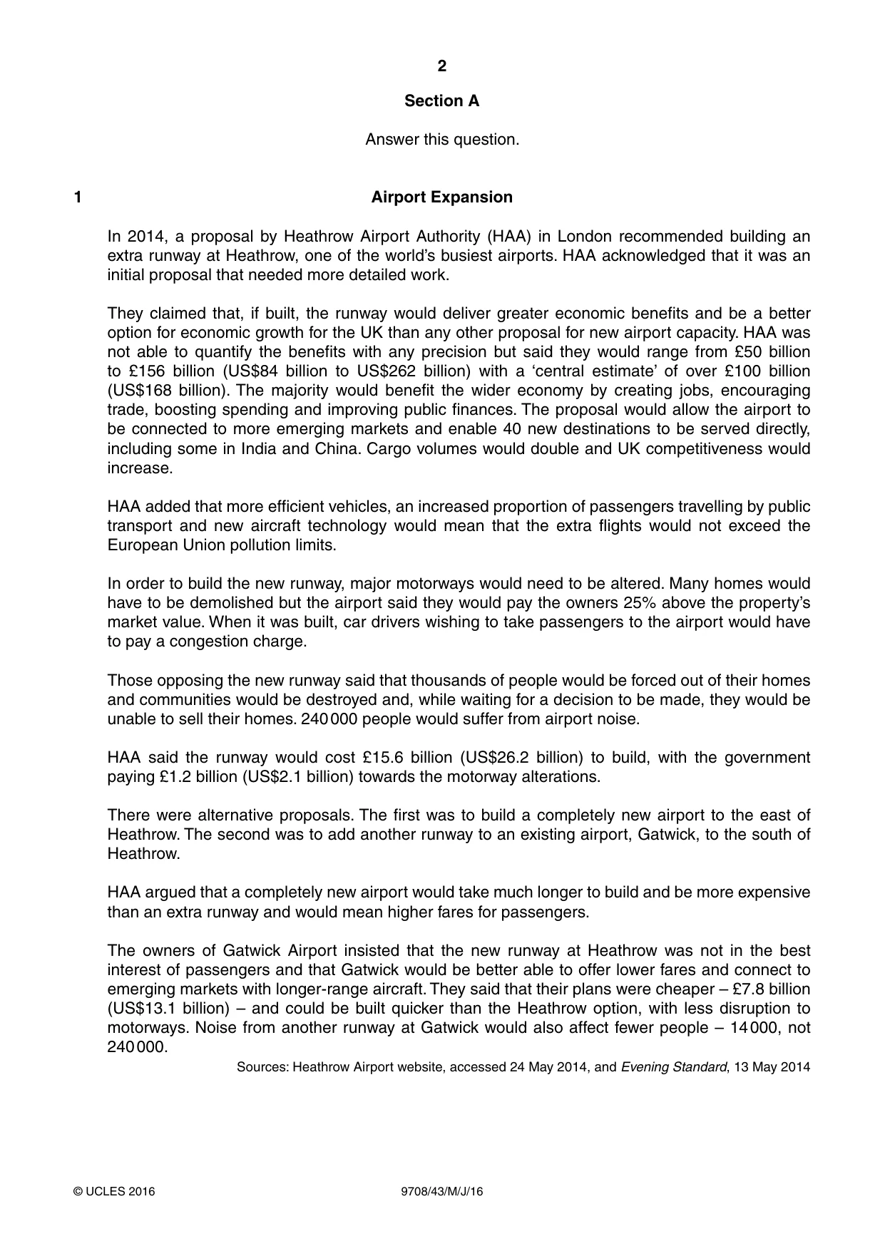 Cambridge A Level Economics 9708 2016 May/June Paper 4 · Variant 3 question paper, page 2 of 4