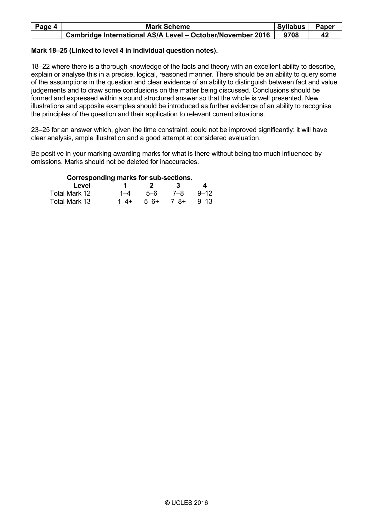 Mark scheme, page 4 of 8