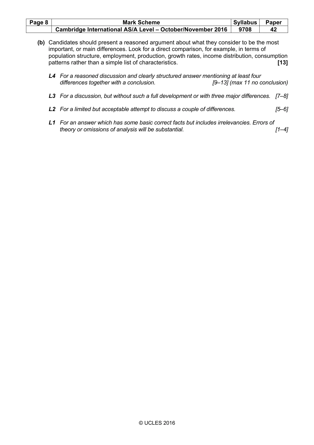 Mark scheme, page 8 of 8