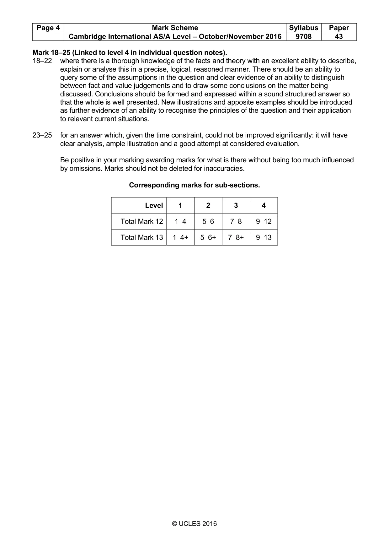Mark scheme, page 4 of 8