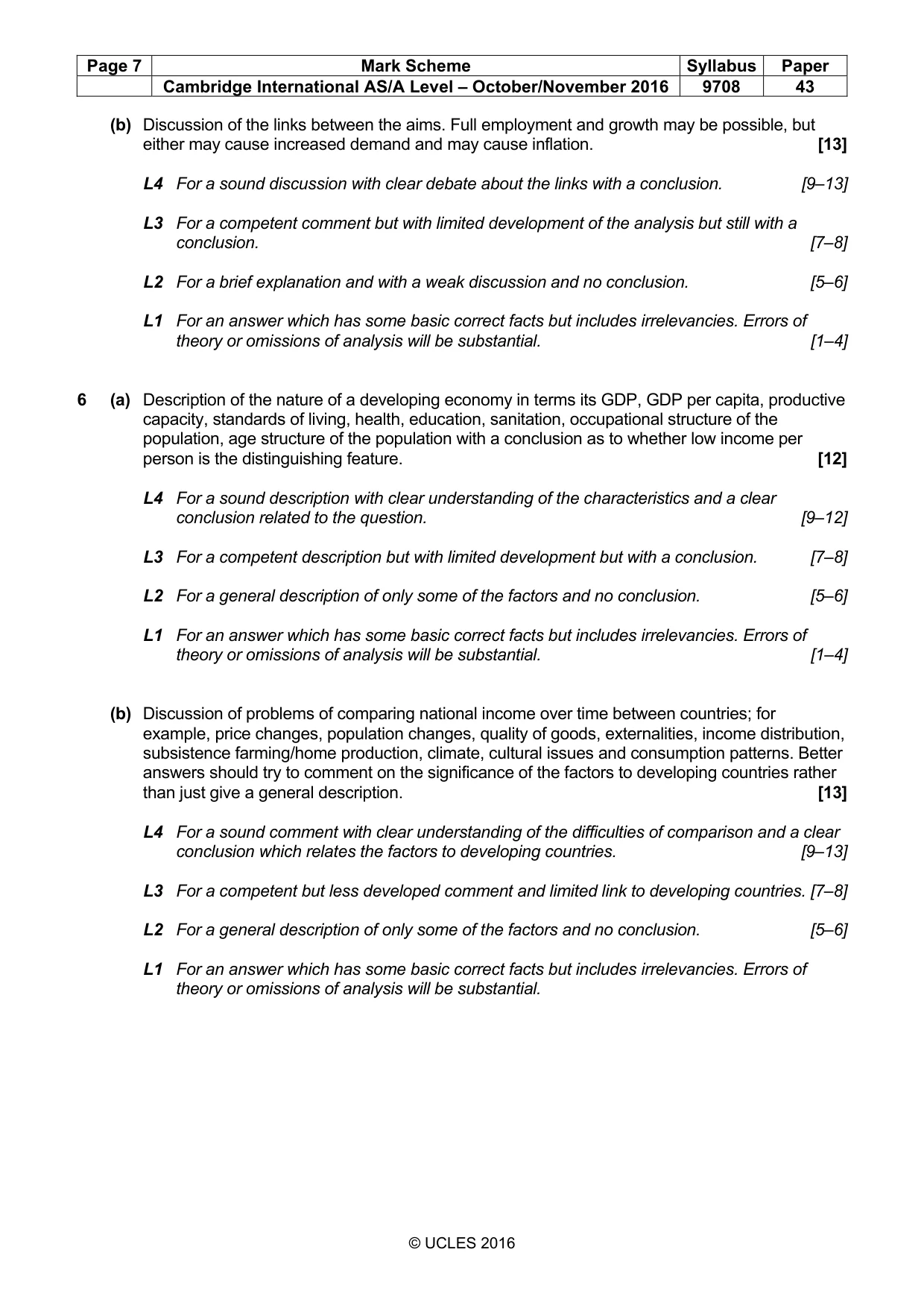 Mark scheme, page 7 of 8