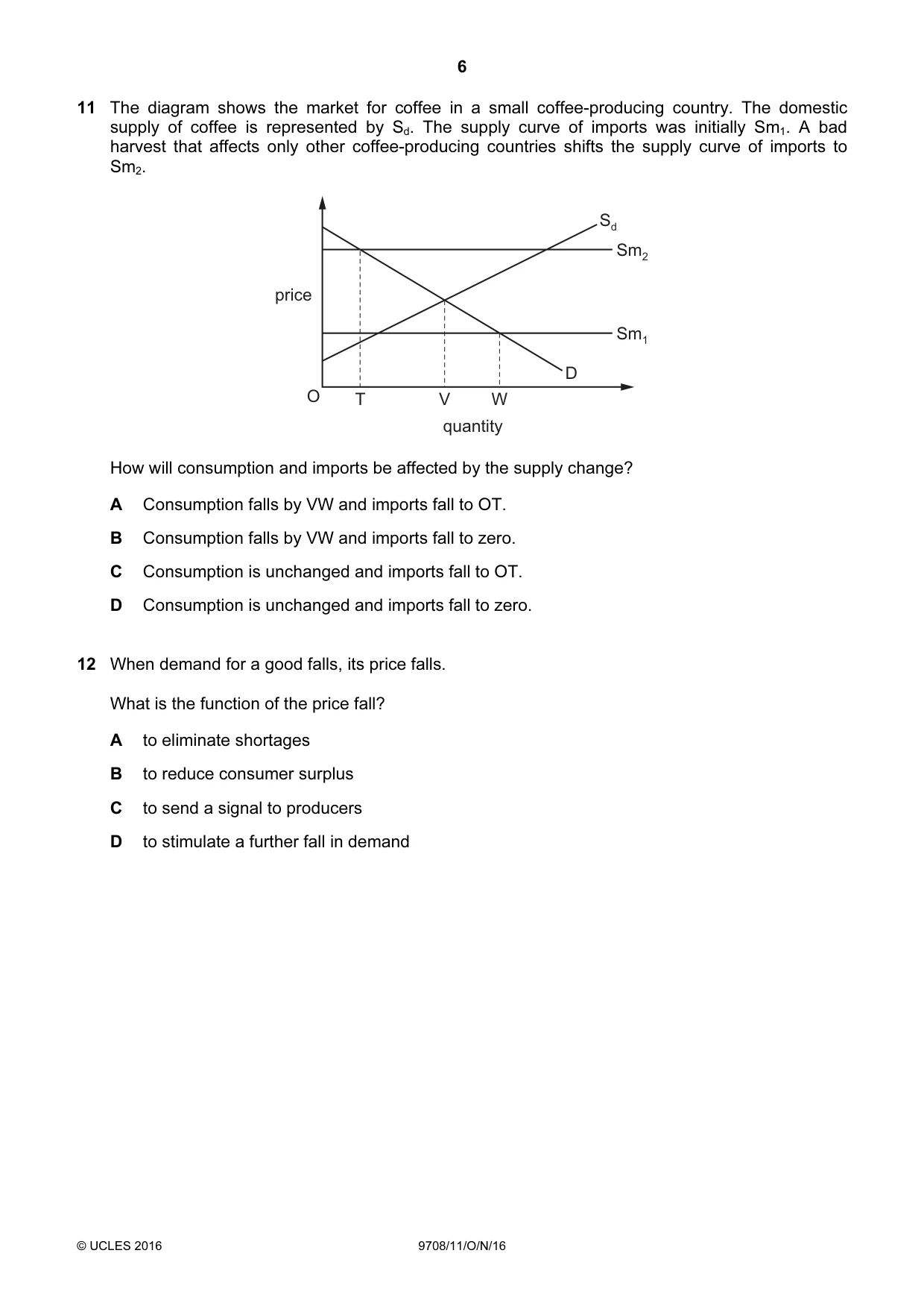 Cambridge A Level Economics 9708 2016 Oct/Nov Paper 1 · Variant 1 question paper, page 6 of 12