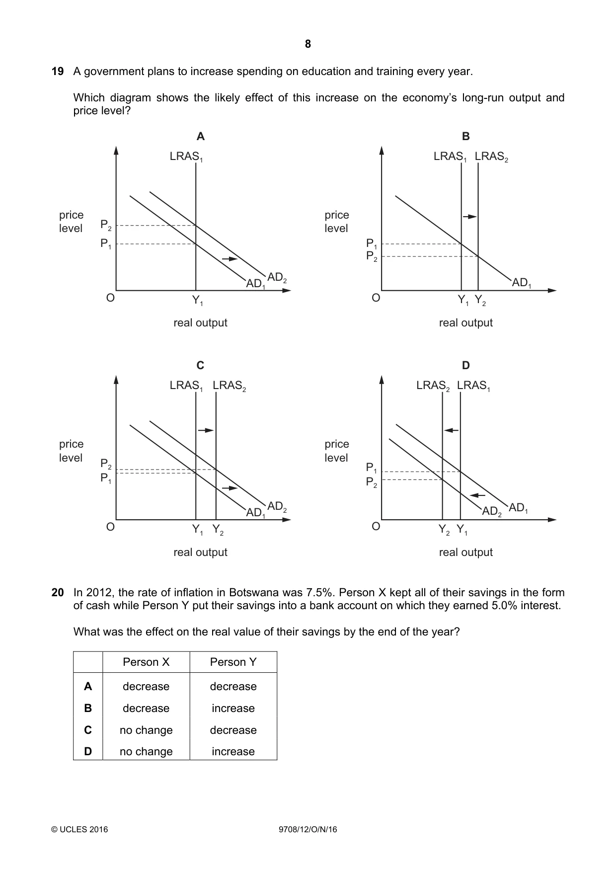 Cambridge A Level Economics 9708 2016 Oct/Nov Paper 1 · Variant 2 question paper, page 8 of 12