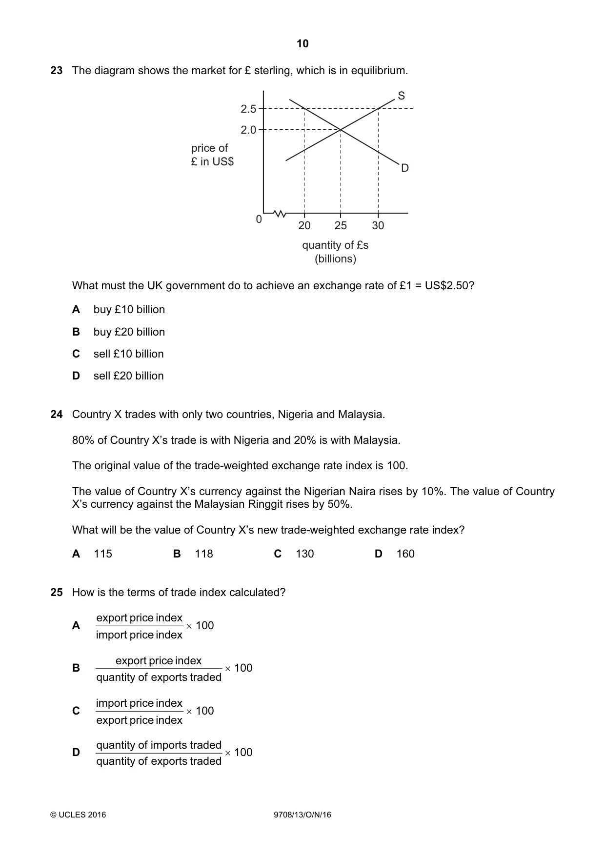 Cambridge A Level Economics 9708 2016 Oct/Nov Paper 1 · Variant 3 question paper, page 10 of 12
