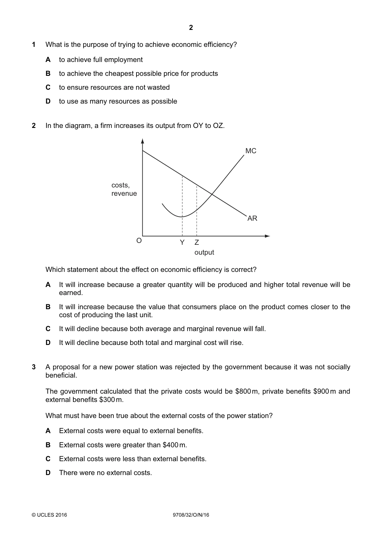 Cambridge A Level Economics 9708 2016 Oct/Nov Paper 3 · Variant 2 question paper, page 2 of 12