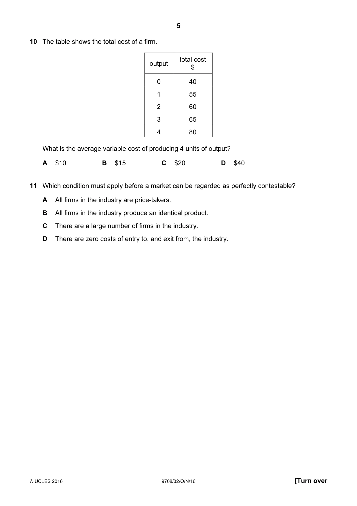 Cambridge A Level Economics 9708 2016 Oct/Nov Paper 3 · Variant 2 question paper, page 5 of 12