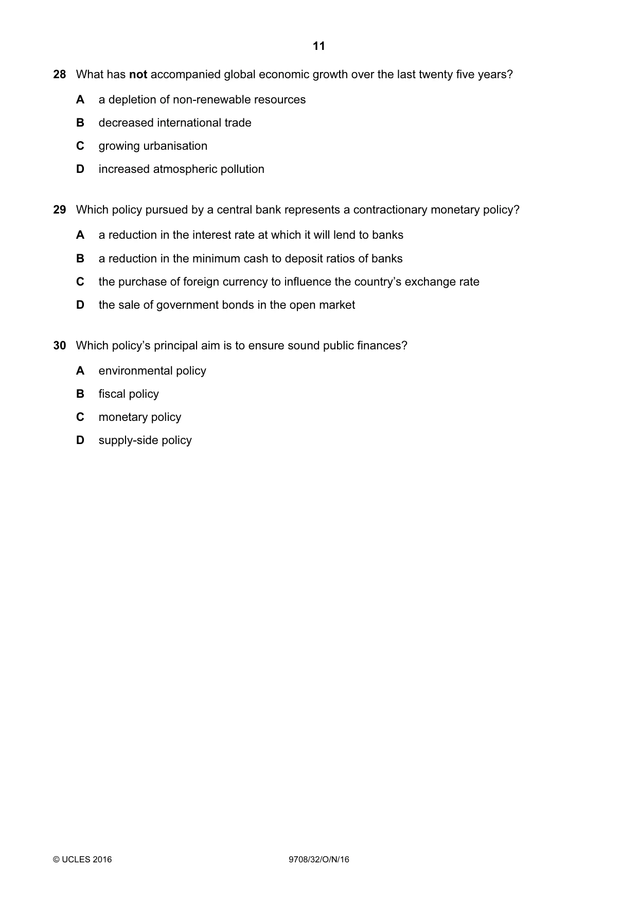 Cambridge A Level Economics 9708 2016 Oct/Nov Paper 3 · Variant 2 question paper, page 11 of 12