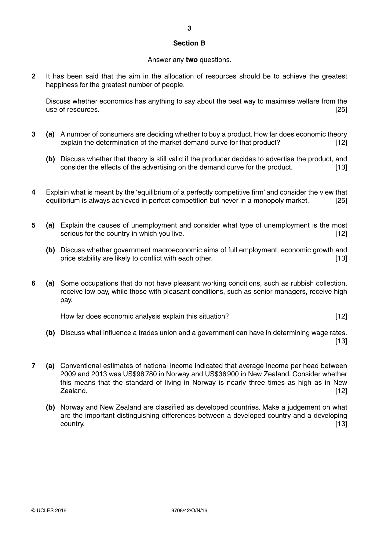 Cambridge A Level Economics 9708 2016 Oct/Nov Paper 4 · Variant 2 question paper, page 3 of 4