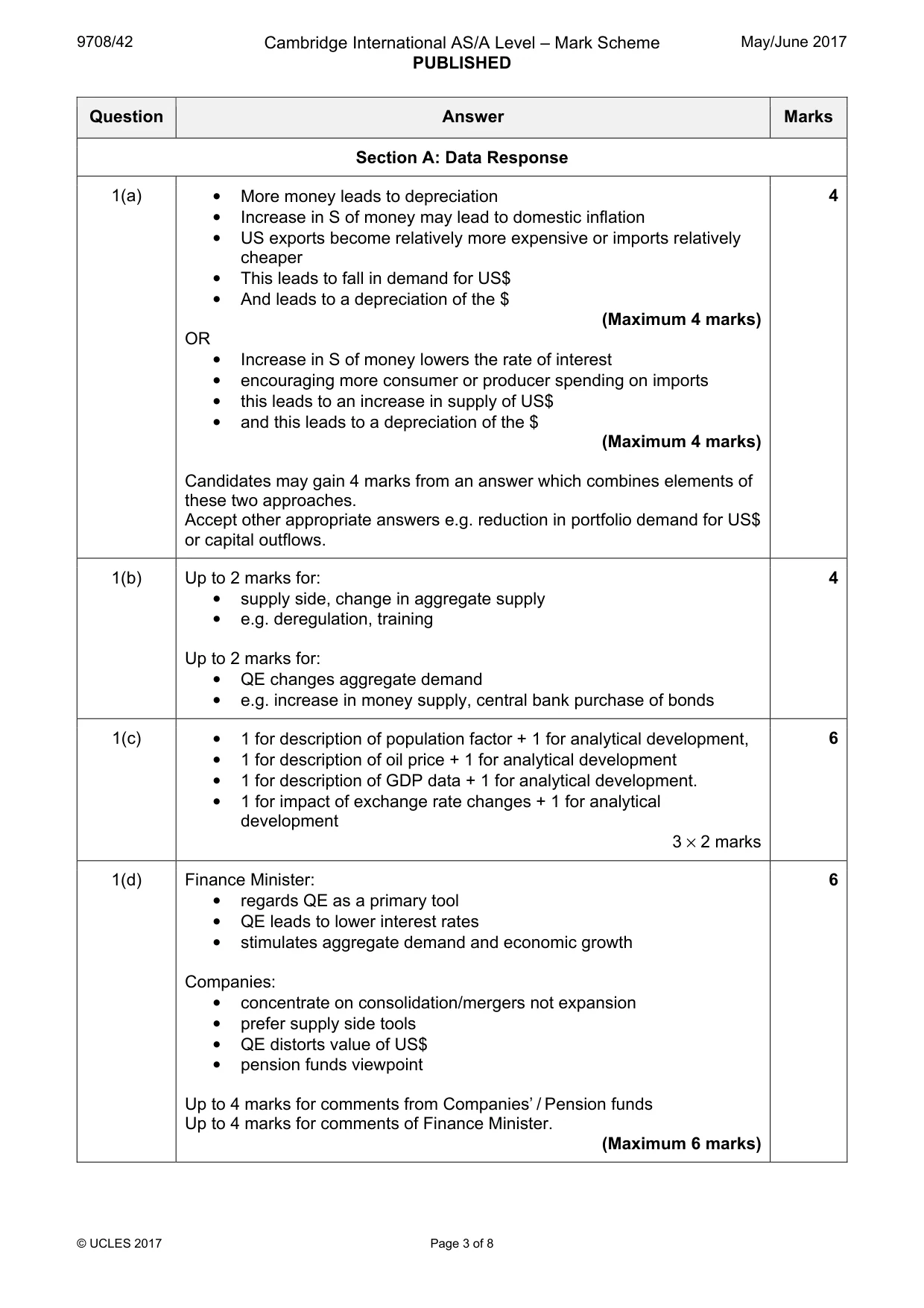 Mark scheme, page 3 of 8