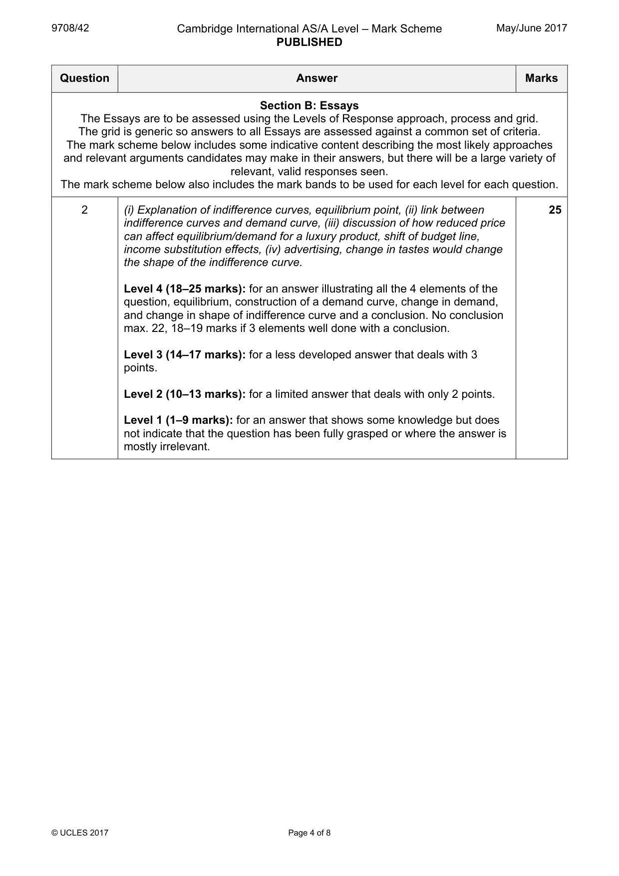 Mark scheme, page 4 of 8