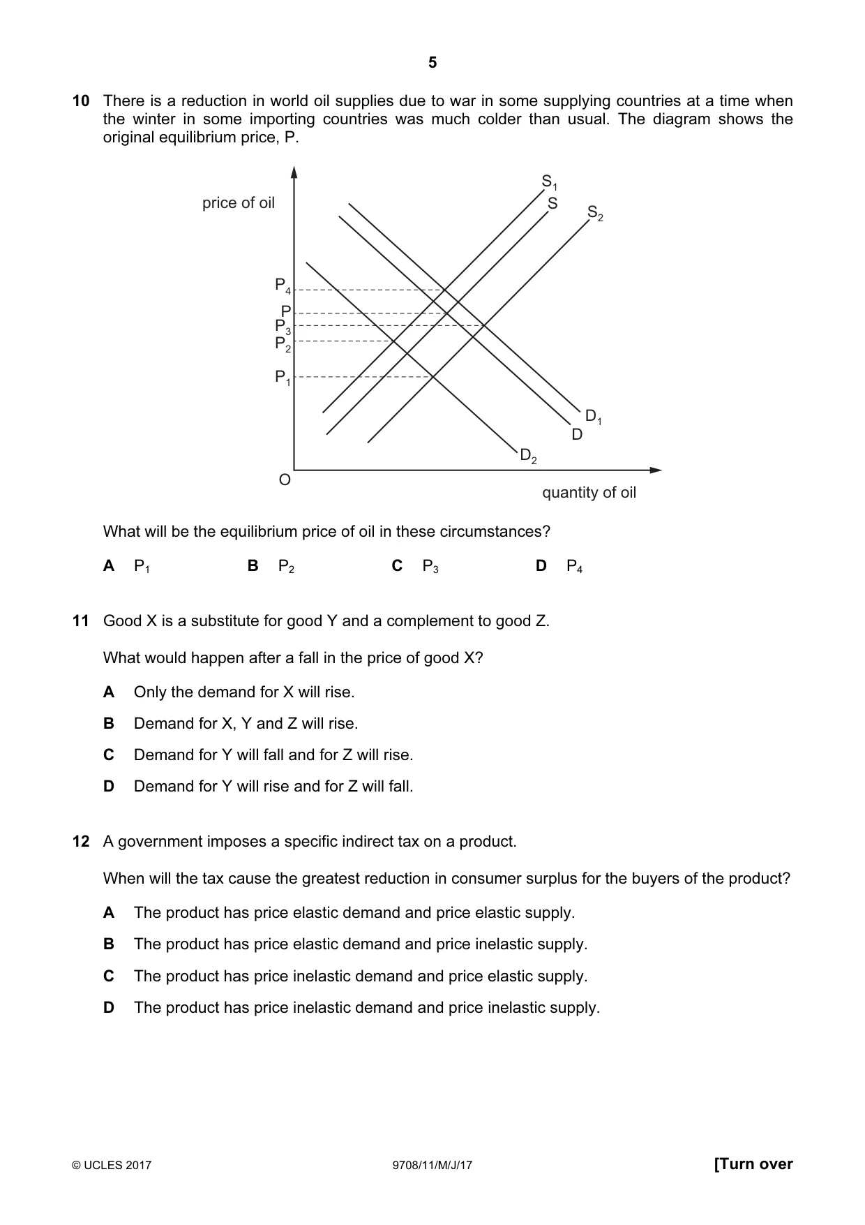Cambridge A Level Economics 9708 2017 May/June Paper 1 · Variant 1 question paper, page 5 of 12