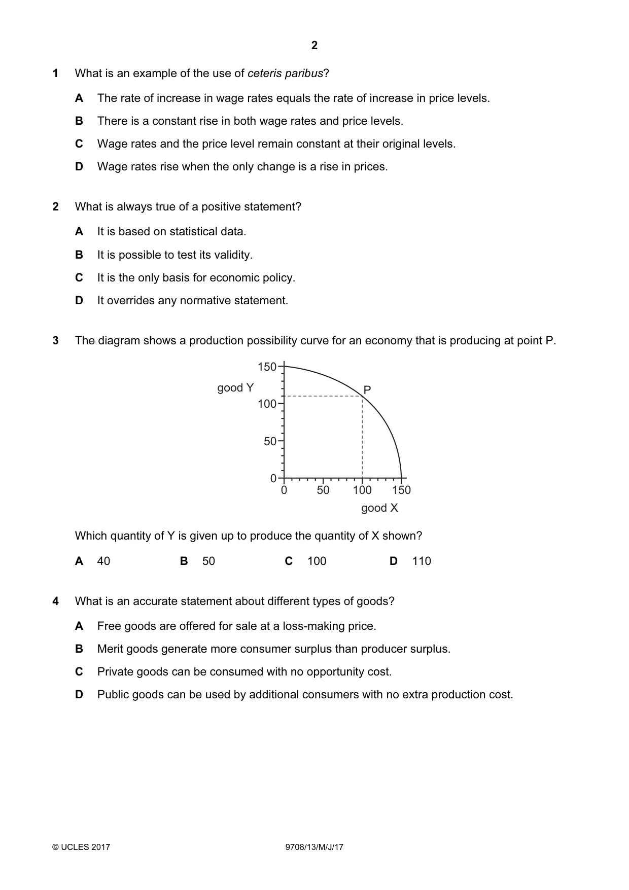 Cambridge A Level Economics 9708 2017 May/June Paper 1 · Variant 3 question paper, page 2 of 12