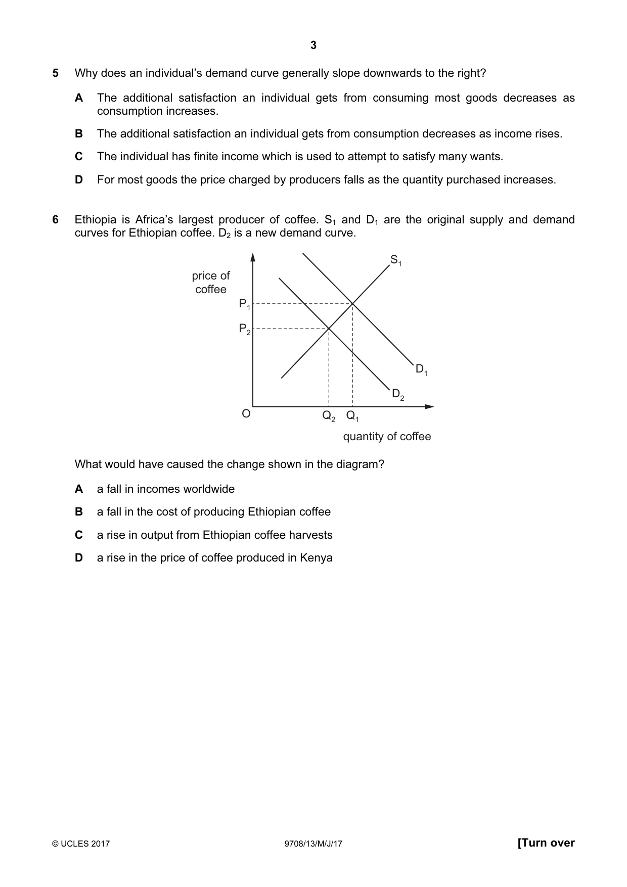 Cambridge A Level Economics 9708 2017 May/June Paper 1 · Variant 3 question paper, page 3 of 12