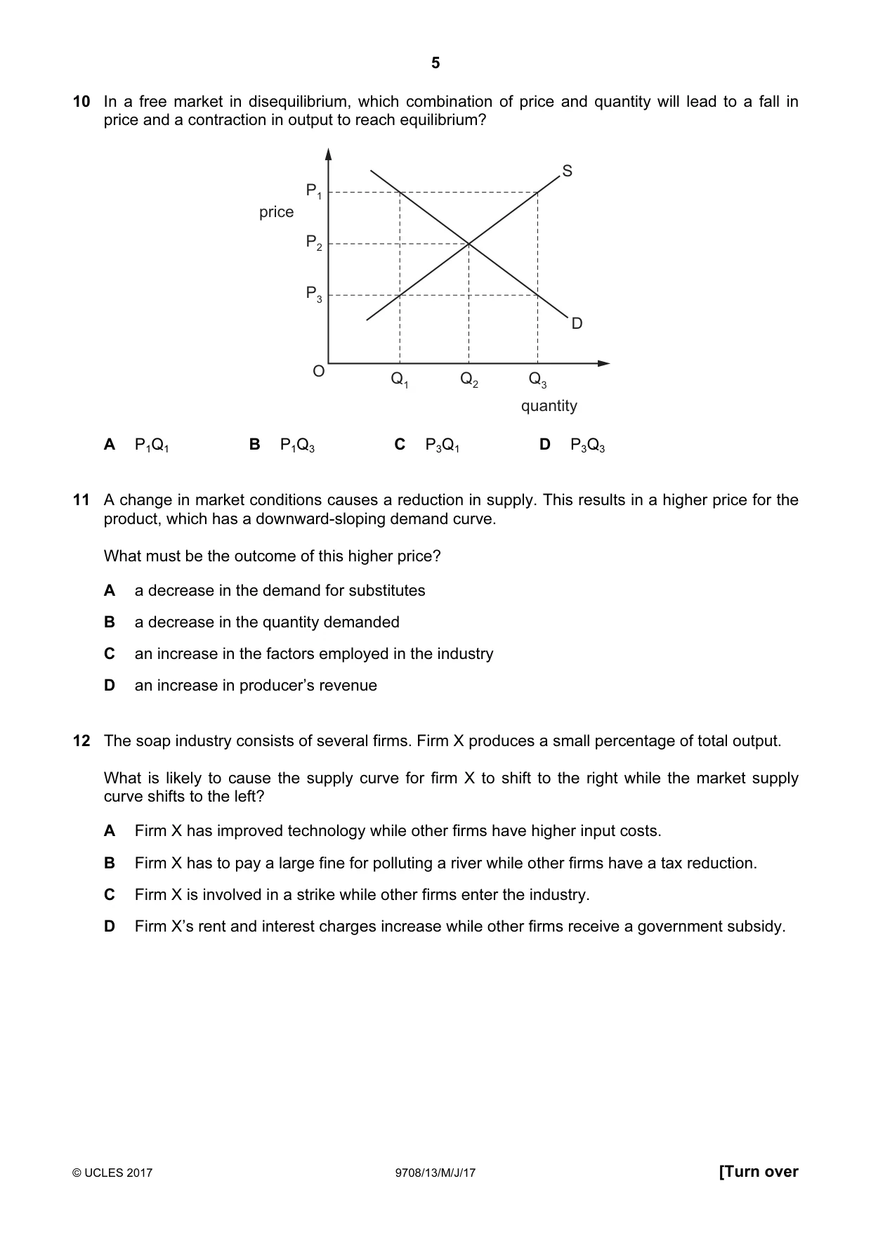 Cambridge A Level Economics 9708 2017 May/June Paper 1 · Variant 3 question paper, page 5 of 12