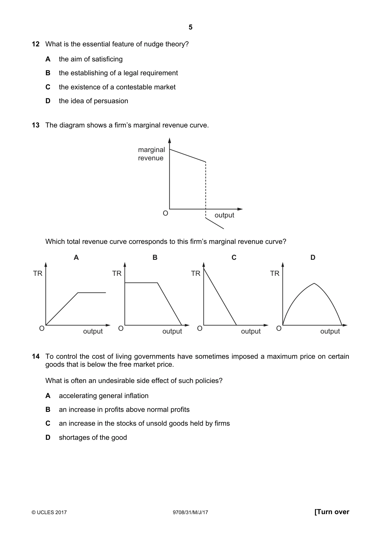 Cambridge A Level Economics 9708 2017 May/June Paper 3 · Variant 1 question paper, page 5 of 12