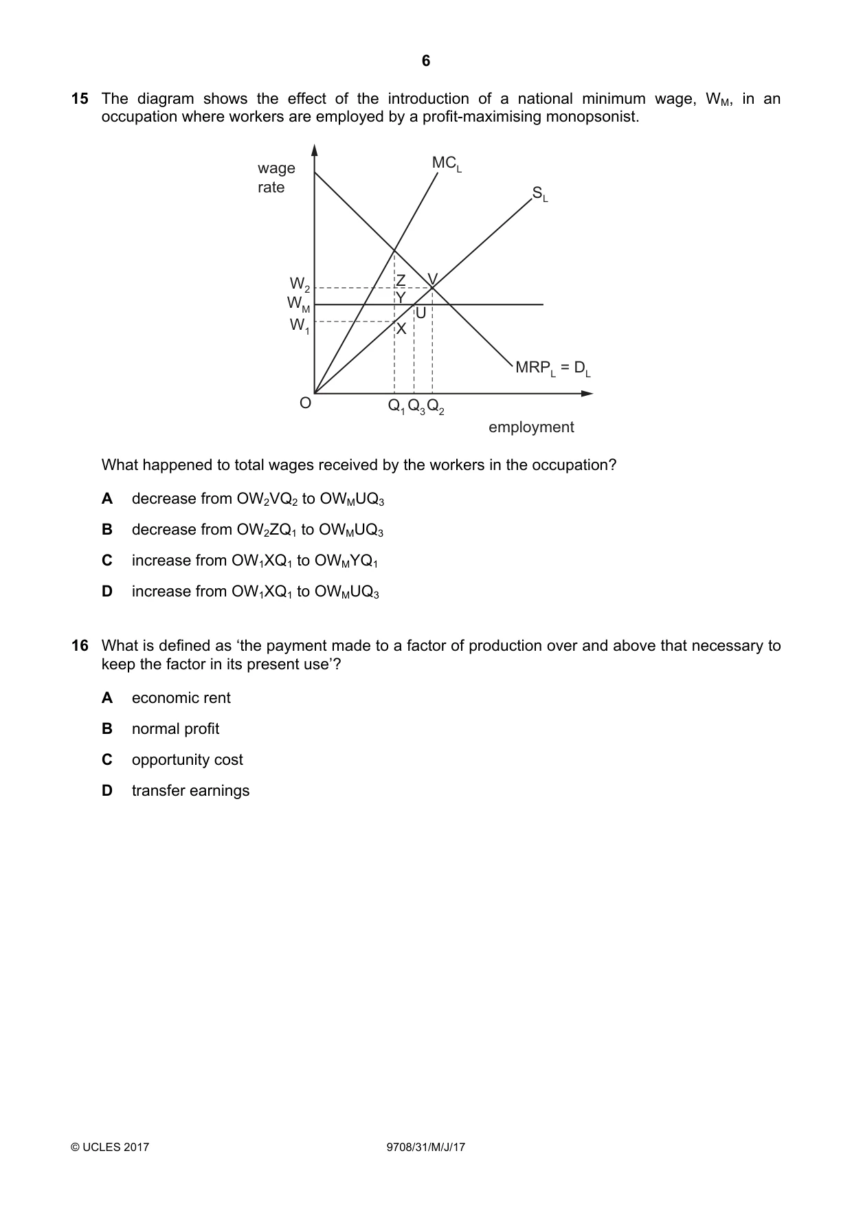 Cambridge A Level Economics 9708 2017 May/June Paper 3 · Variant 1 question paper, page 6 of 12