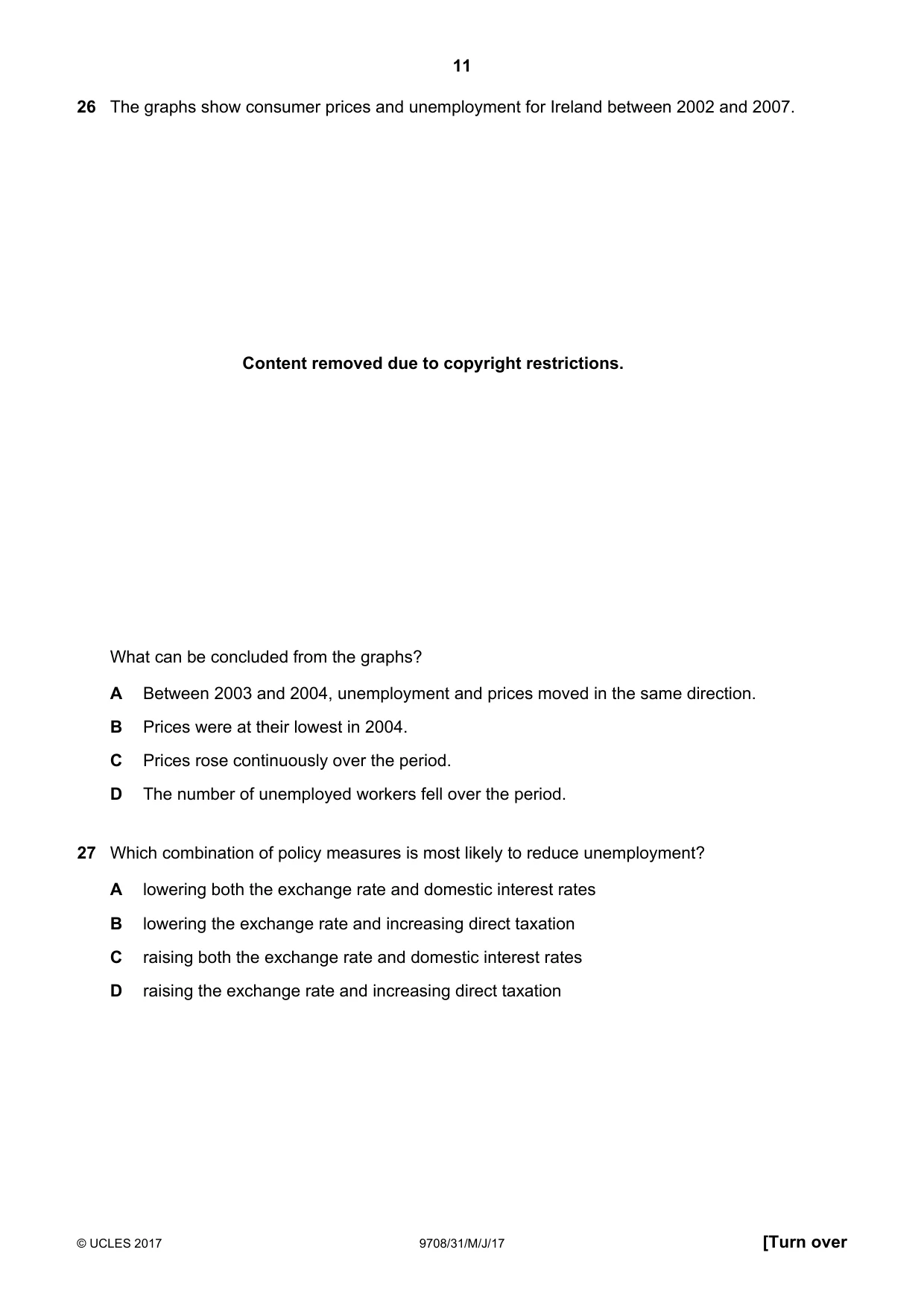 Cambridge A Level Economics 9708 2017 May/June Paper 3 · Variant 1 question paper, page 11 of 12