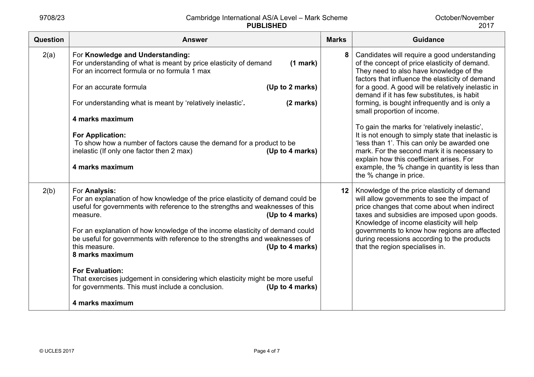 Mark scheme, page 4 of 7