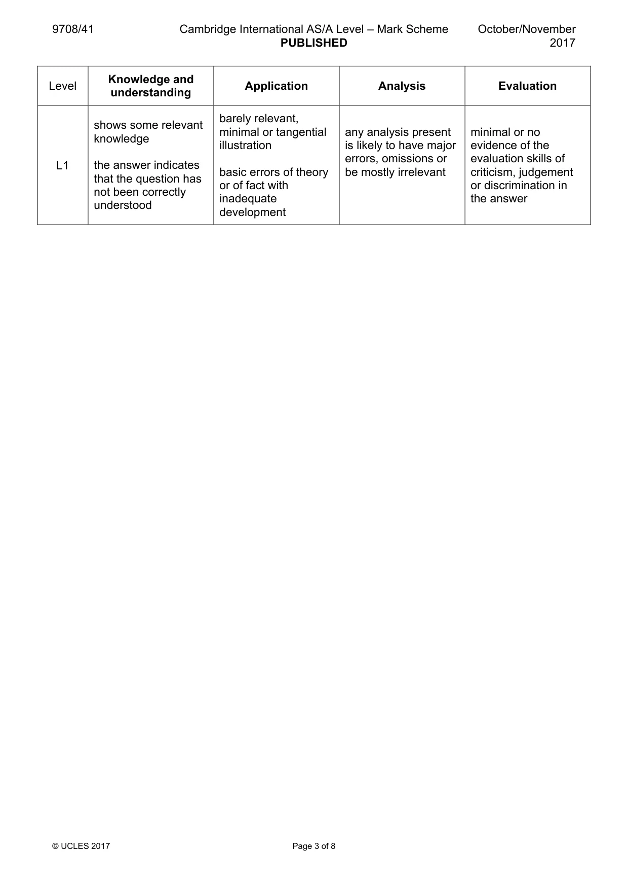 Mark scheme, page 3 of 8