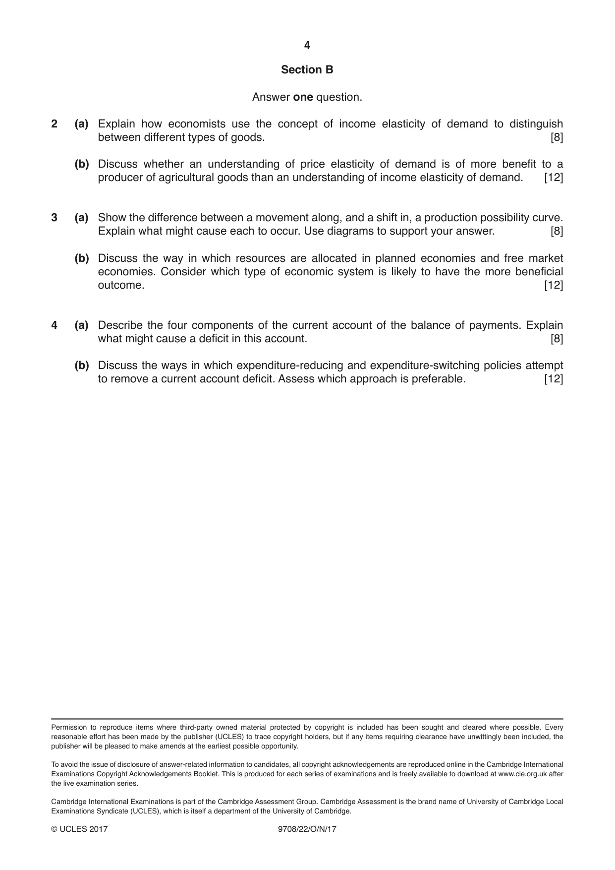 Cambridge A Level Economics 9708 2017 Oct/Nov Paper 2 · Variant 2 question paper, page 4 of 4
