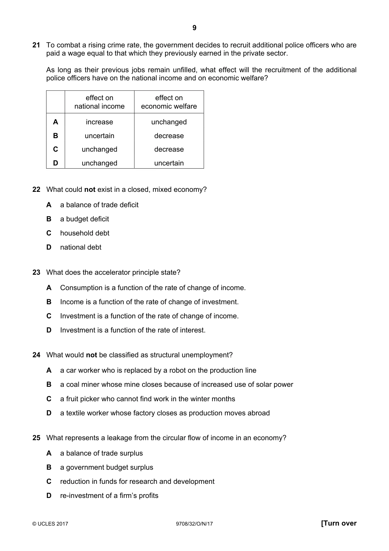 Cambridge A Level Economics 9708 2017 Oct/Nov Paper 3 · Variant 2 question paper, page 9 of 12