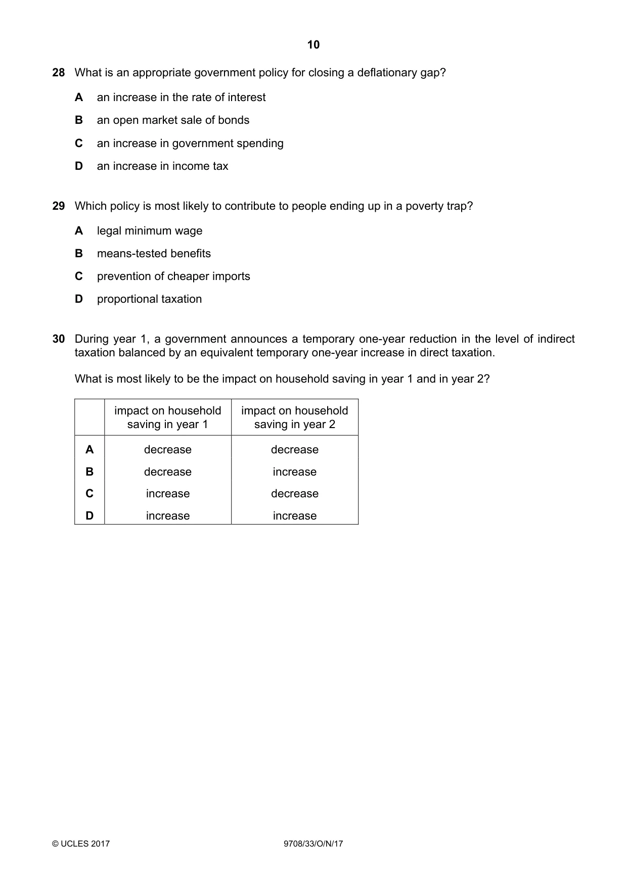 Cambridge A Level Economics 9708 2017 Oct/Nov Paper 3 · Variant 3 question paper, page 10 of 12