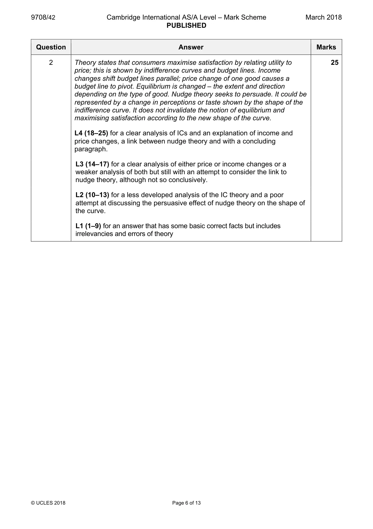 Mark scheme, page 6 of 13