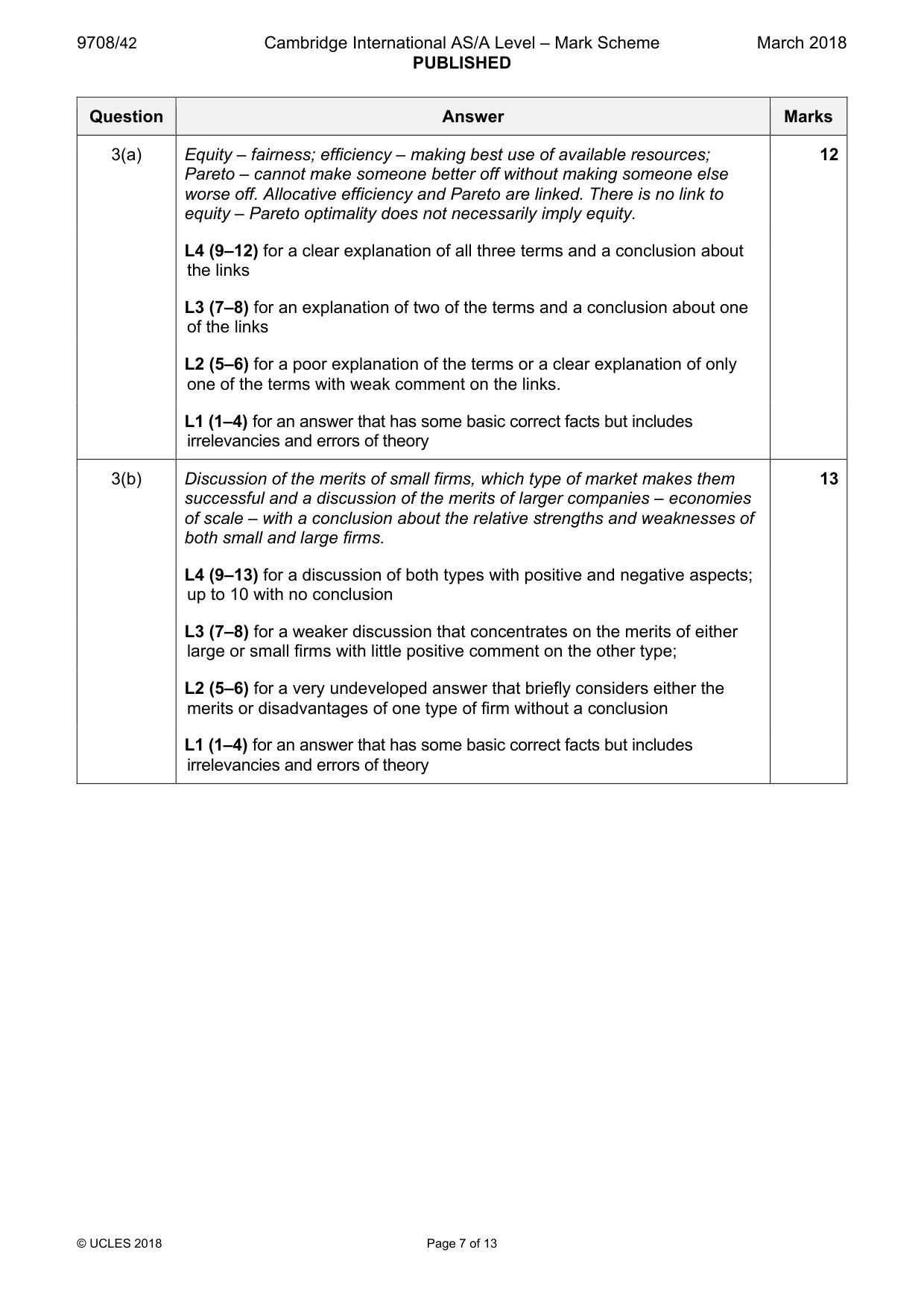 Mark scheme, page 7 of 13
